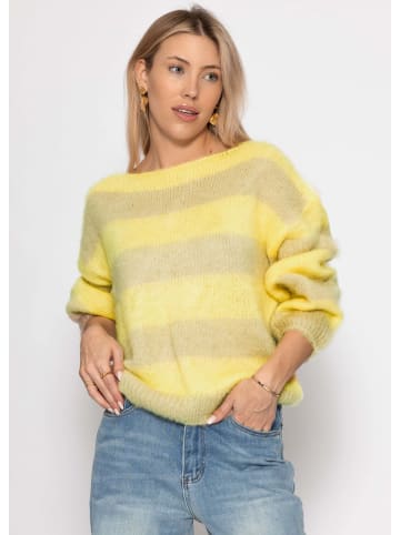 SASSYCLASSY Gestreifter Pullover in Gelb