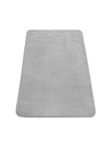 KADIMA DESIGN Waschbarer Teppich Badezimmer waschmaschinenwaschbar Unifarben in Grau