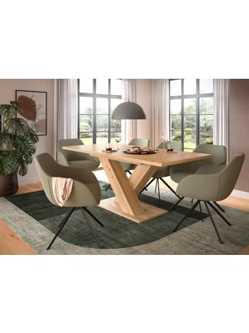 xonox.home Esstisch (B/H/T): 150-190x76x90 in eichefarben mit  X-Gestell