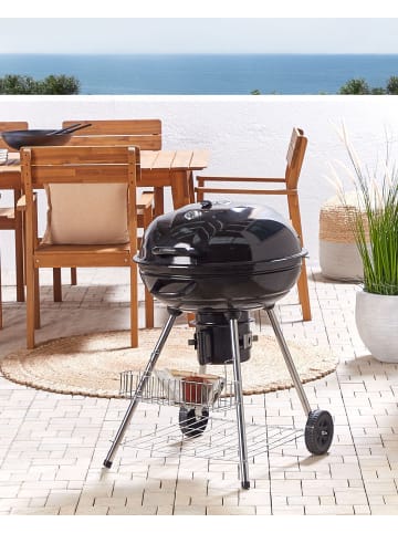 Beliani Holzkohlegrill MARAPI in Schwarz - (W) 59 x (H) 92 x (L) 58 cm