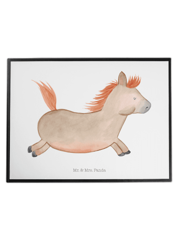 Mr. & Mrs. Panda schreibtischunterlage Pferd Springen ohne Spruch in Weiß