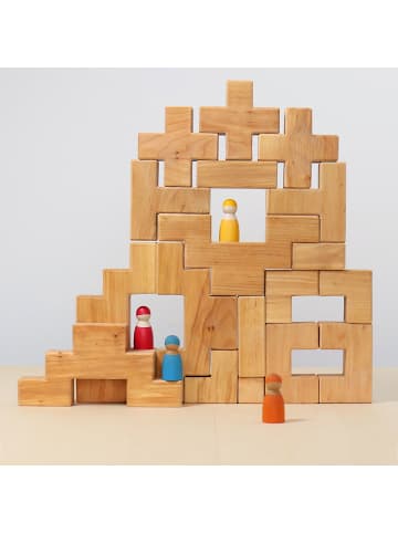 Grimm's Holzpuzzel Treppenbaukasten 19-teilig ab 1 Jahr in natur