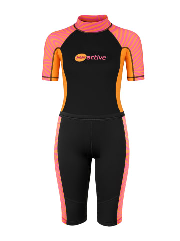BECO the world of aquasports Neoprenanzug Neopren-Shorty BEactive Neopren Twins "Zebra Vibes" in pink-orange