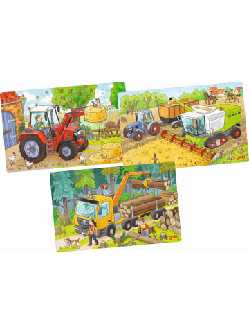 Gollnest & Kiesel Puzzles Fahrzeuge | 27,5 x 17,5 x 0,3 cm, Holz, 24-teilig, 3 Motive, per Set