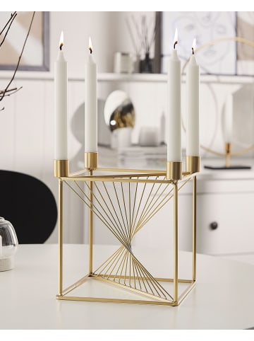 Beliani Kerzenständer MINDORO in Gold - (W) 20 x (H) 23 x (L) 20 cm