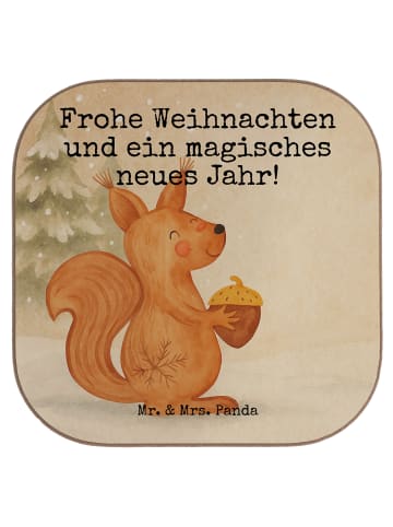 Mr. & Mrs. Panda Untersetzer für Gläser Eichhörnchen Weihnachten... in Weiß