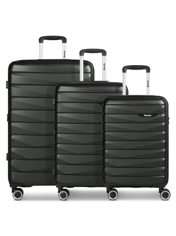 Bench Paris 4 Rollen Kofferset 3-teilig mit Dehnfalte in black