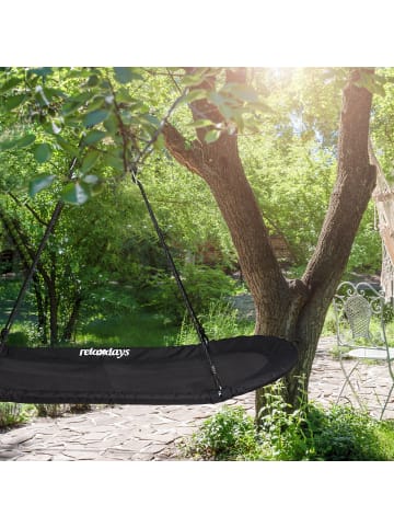 relaxdays Nestschaukel in Schwarz - (B)166 x (T)71 cm