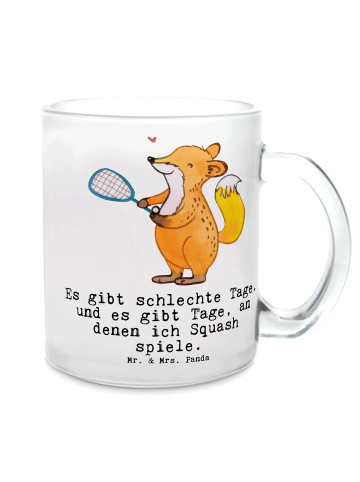 Mr. & Mrs. Panda Tasse Fuchs Squash spielen mit Spruch in Transparent