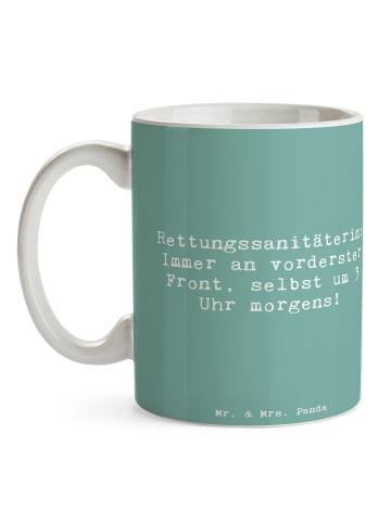 Mr. & Mrs. Panda Tasse mit Spruch Spruch Rettungssanitäterin Mut... in Meeresbrise