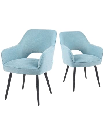 DUBI Möbel 2er-Set: Esszimmerstuhl Mika-Runa in Hellblau - (B)60 x (H)87 x  (T)65 cm