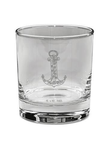 Mr. & Mrs. Panda Whiskyglas Anker Blau ohne Spruch in Transparent