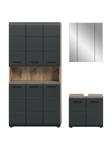 ebuy24 Badmöbelset Ice Schwarz 165 x 46 cm