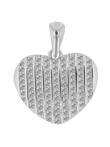 Adeliás Damen Anhänger Herz aus 925 Silber mit Zirkonia in silber
