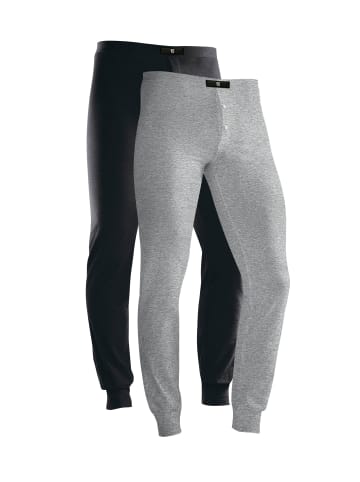 H.I.S Lange Unterhose in grau-meliert, schwarz