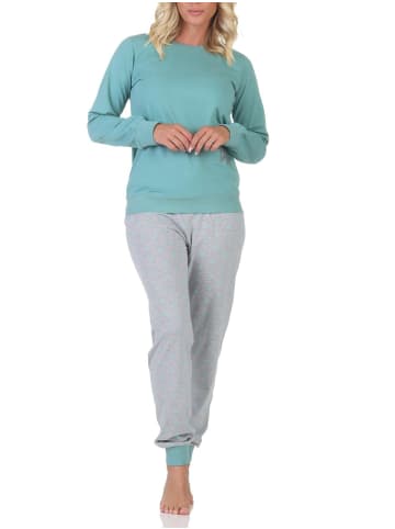 NORMANN Schlafanzug Pyjama langarm Sterne Optik - 88755 in türkis
