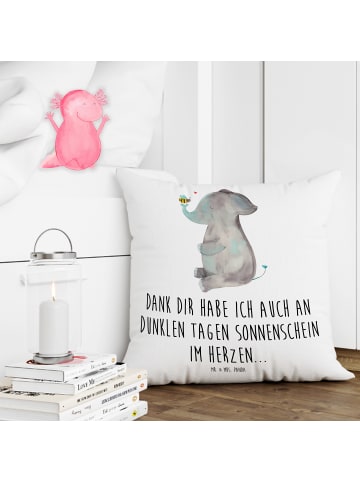 Mr. & Mrs. Panda Zierkissen Elefant Biene mit Spruch in Weiß