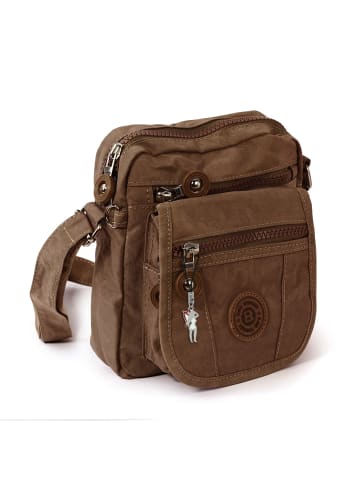 Bag Street Umhängetasche Nylon braun ca. 15cm