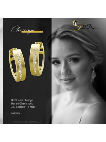 GoldDream Echtgold, 333er Gelbgold Damen Creolen Glamour Line Ohrring ca. 12mm