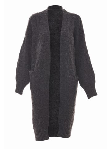 Tanuna Damen Strickjacke in Dunkelgrau Melange