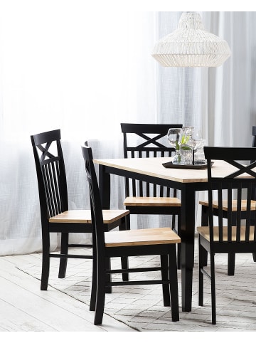 Beliani 2er-Set Esszimmerstuhl HOUSTON in Schwarz/Braun
