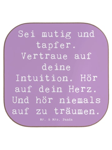 Mr. & Mrs. Panda Holzuntersetzer Spruch Mutig zu sich selbst ste... in Lavendeltraum