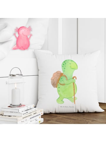 Mr. & Mrs. Panda Kissen 40x40 Schildkröte Wanderer ohne Spruch in Weiß