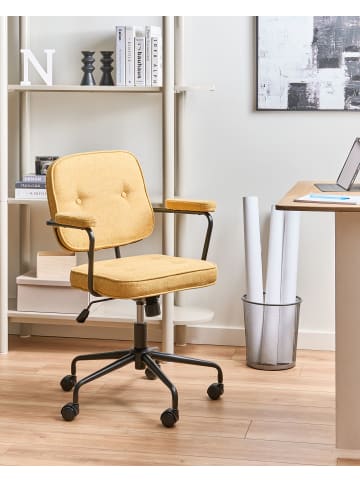 Beliani Bürostuhl PAWNEE in Gelb/Schwarz - (W) 64 x (H) 88 x (L) 64 cm