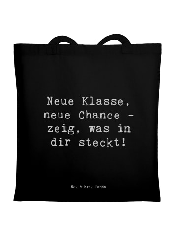 Mr. & Mrs. Panda Umhängetasche Spruch Erster Schultag Neue Klass... in Schwarz