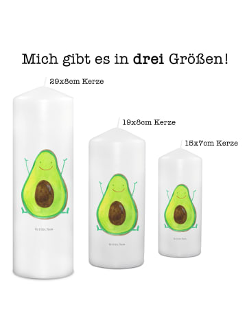 Mr. & Mrs. Panda Stumpenkerze Avocado Glücklich ohne Spruch in Weiß