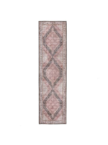 KADIMA DESIGN Waschbarer Teppich Medallion Muster, Orientalisch, Wohnzimmer in Rosa