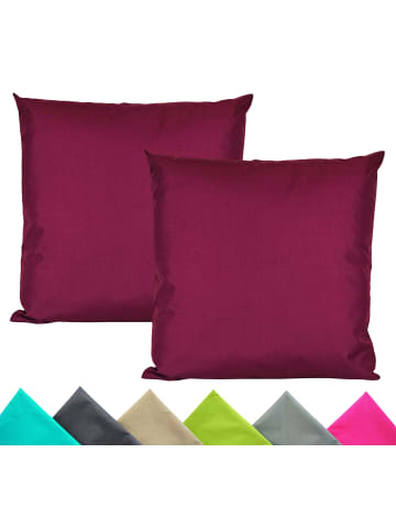 JACK 2er Set Outdoor Kissenhülle 40x40cm Uni in Bordeaux