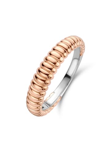 Ti Sento Milano Ring "Silber mit rosèvergoldeten Rippenstruktur 12218SR" in Silber