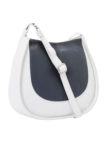 VLD VOi Leather Design Boston Umhängetasche Leder 28 cm blau-weiss