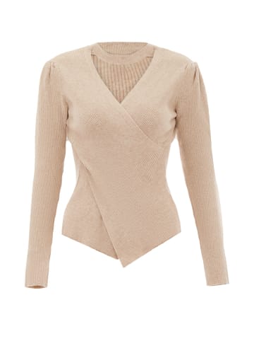 NAEMI Damen Strickpullover in Beige