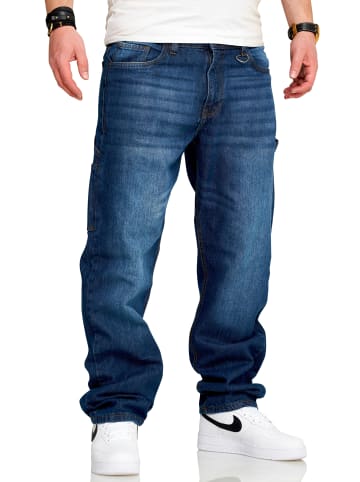 SOUL STAR Jeans - S2CHEB Lange Hose Carpenter Bermuda Regular-Fit Workwear in Denim Blue