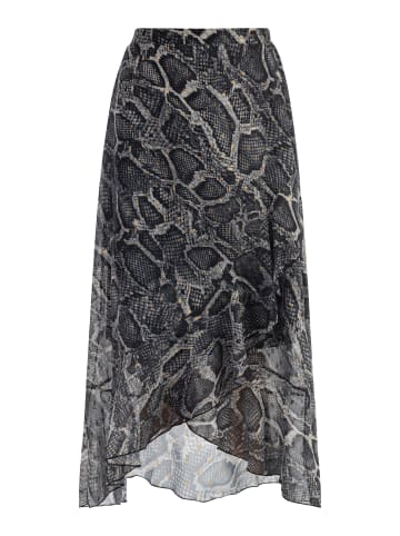 faina Damen Midirock in Schwarz Schlange