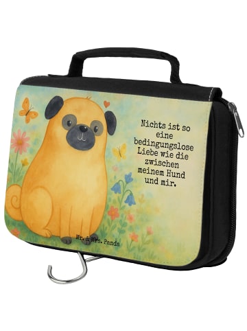 Mr. & Mrs. Panda badtasche Mops Design mit Spruch in Weiß