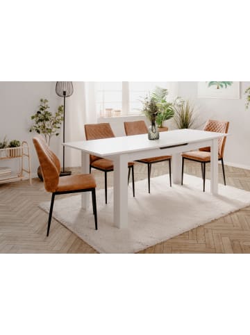 Furn.Design Esstisch weiß 160 - 200 cm, Küchentisch ausziehbar