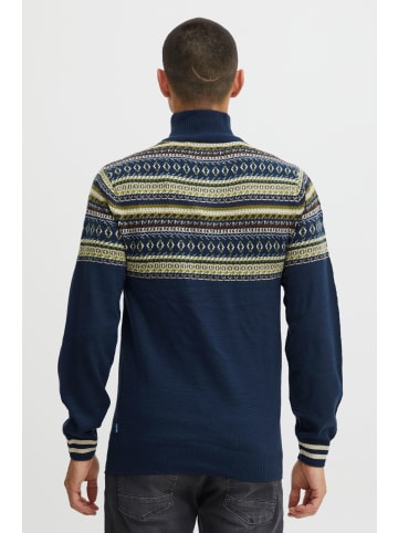 BLEND Strickpullover BHGrote 20715518 ME Strickpullover mit Troyerkragen in mittelblau