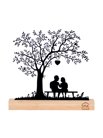 UNUS Aufsteller Baum mit Kindern auf einer Schaukel in Schwarz