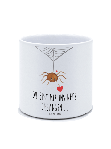 Mr. & Mrs. Panda Blumenkübel Spinne Agathe Liebe mit Spruch in Weiß