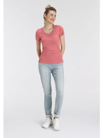 Kangaroos V-Shirt in apricot-weiß