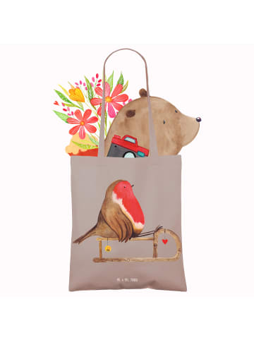 Mr. & Mrs. Panda schulterbeutel Rotkehlchen Schlitten ohne Spruch in Braun Pastell