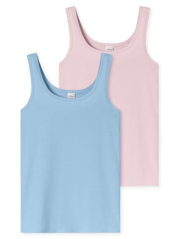 Schiesser Unterhemd 955 in rosa, blau