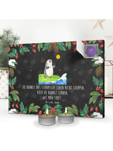 Mr. & Mrs. Panda Duftkerzen Adventskalender Pinguin Surfer mit S... in Kreidetafel
