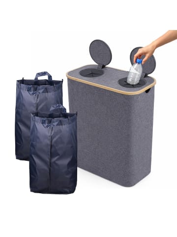 relaxdays Pfandflaschen-Sammelbehälter in Grau - 170 Liter