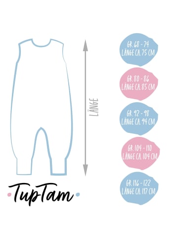TupTam Baby Ganzjahresschlafsack mit Beinen 2,5 Tog in weiß/bronze