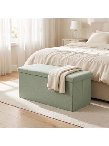 relaxdays Sitzbank in Salbei - (B)38 x (H)38 x (T)76 cm