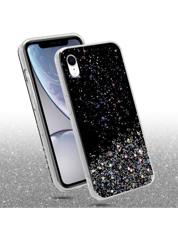 cadorabo Hülle für Apple iPhone XR Glitter in Schwarz mit Glitter
